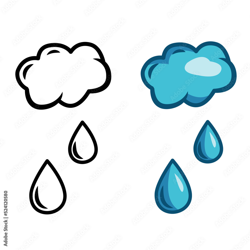 Rain icon is a cloud rain symbol for the design of your website, logo ...