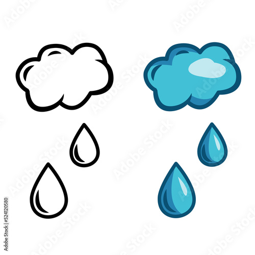 Rain icon is a cloud rain symbol for the design of your website, logo, application, user interface. A modern predicted assault sign. Weather, the concept of the Internet. Vector illustration