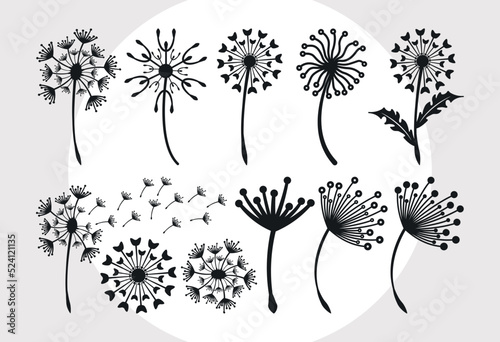 Dandelion SVG Bundle, Flower Svg, Summer Svg, Blossom Svg, Dandelion Flower Svg, Dandelion Silhouette, Dandelion Leaf,