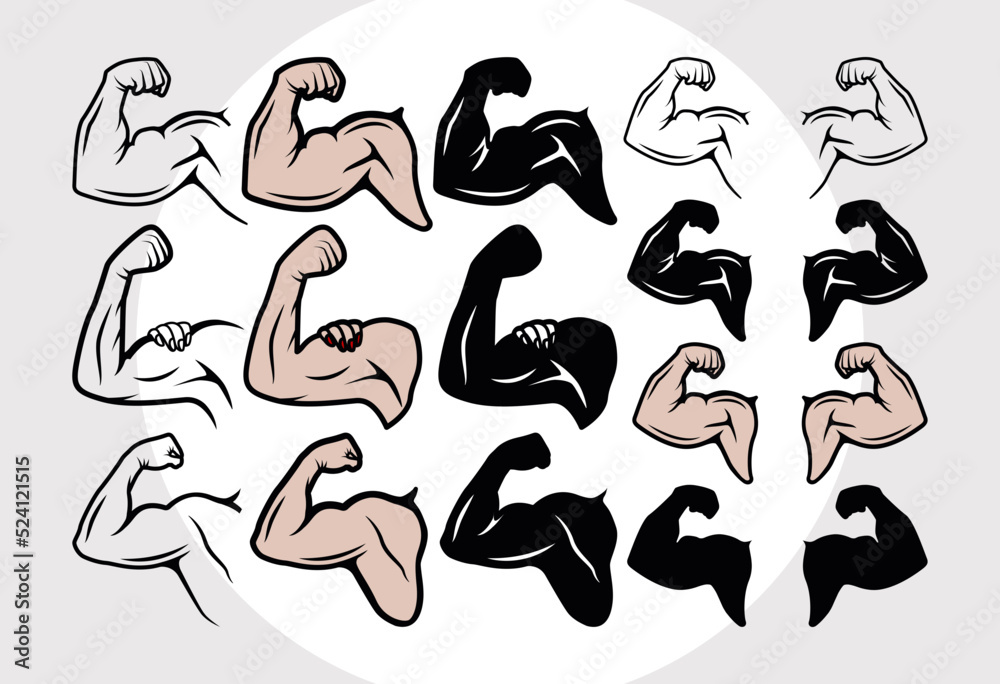 Strong Biceps SVG Bundle, Muscle Svg, Arm Flex Svg, Strong Biceps Svg ...