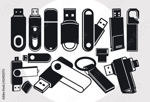 USB Flash Drive SVG Bundle, USB Drive Svg, Memory Svg, Pen drive Svg, USB Stick Svg, USB Dongle Svg, USB Storage Svg,