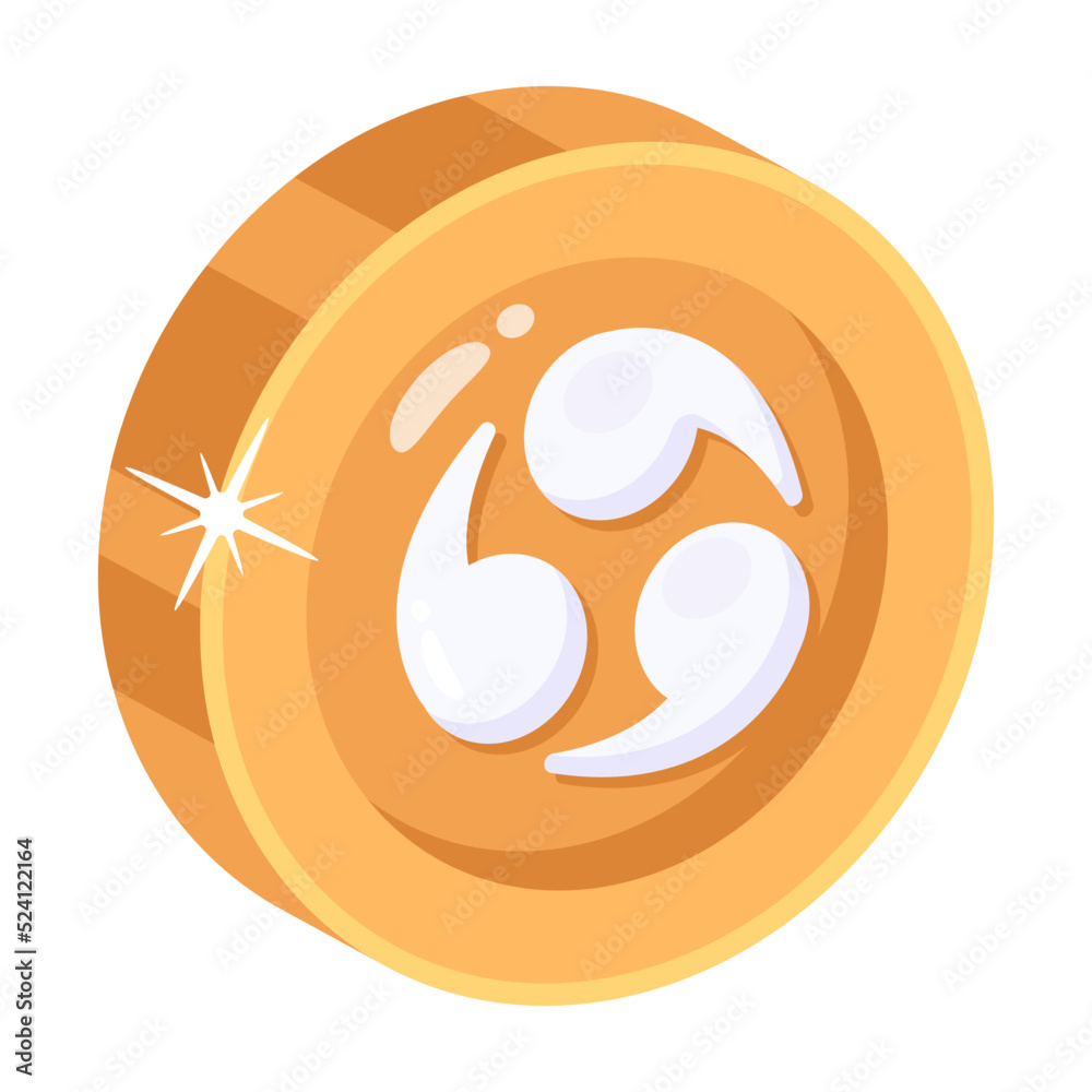 A game coin flat icon design A game coin flat icon design