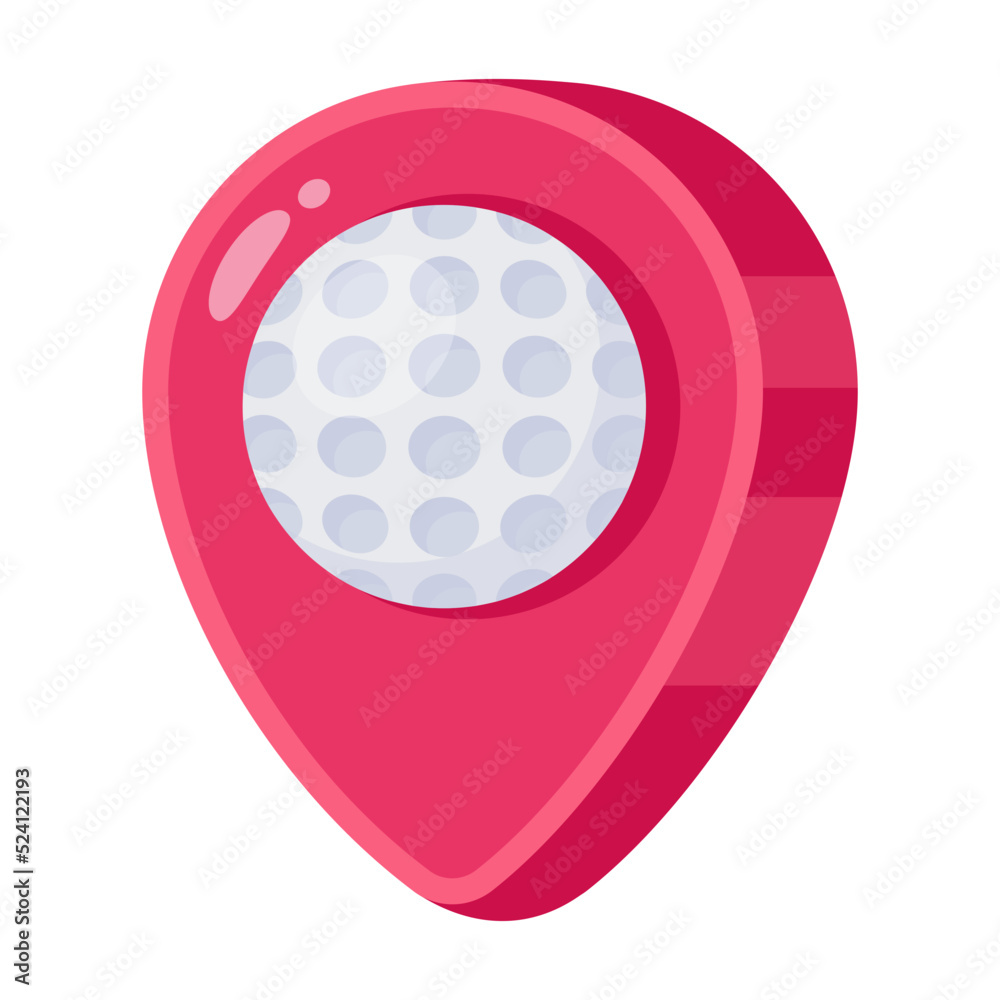 Modern flat icon of golf location