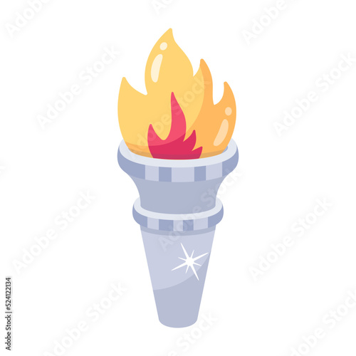 An olympics fire lamp flat icon