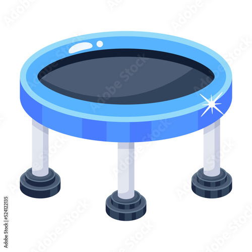 A flat colored icon of trampoline 