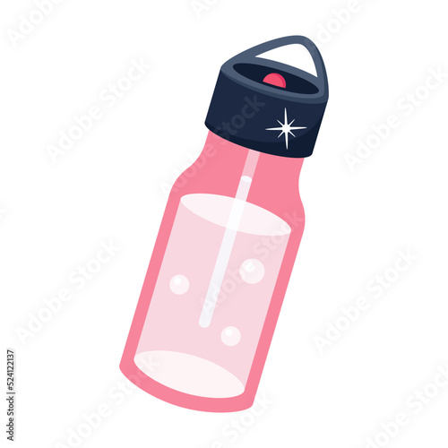 A handy flat icon design of water bottle 