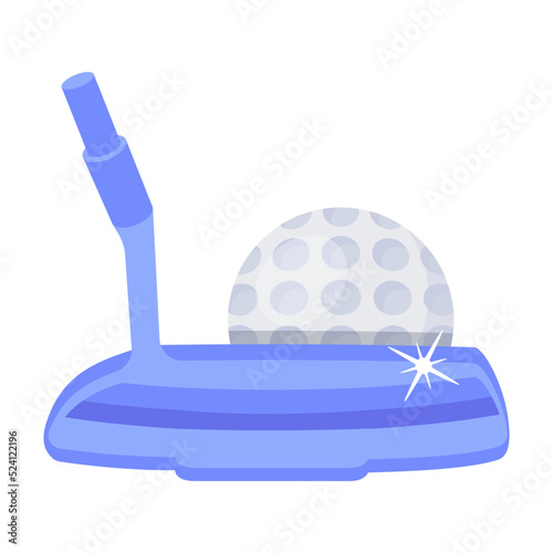 An icon of golf putter flat design 