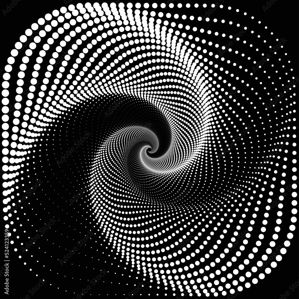 A background several dotted circles wrapped around each other in a spiral shape A background several dotted circles wrapped around each other in a spiral shape