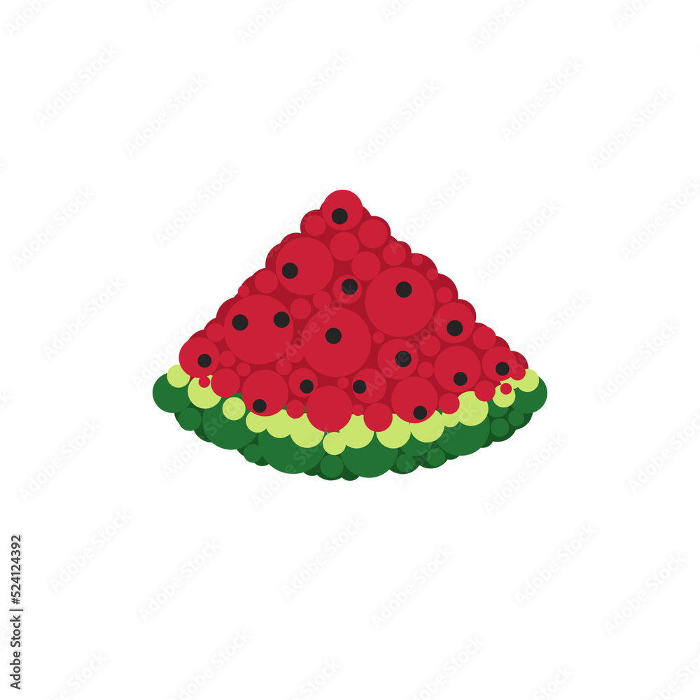 illustration of a slice of watermelon in cartoon style on a white background. summer design for product printing, clothing print, signboard. illustration of a slice of watermelon in cartoon style on a white background. summer design for product printing, clothing print, signboard.