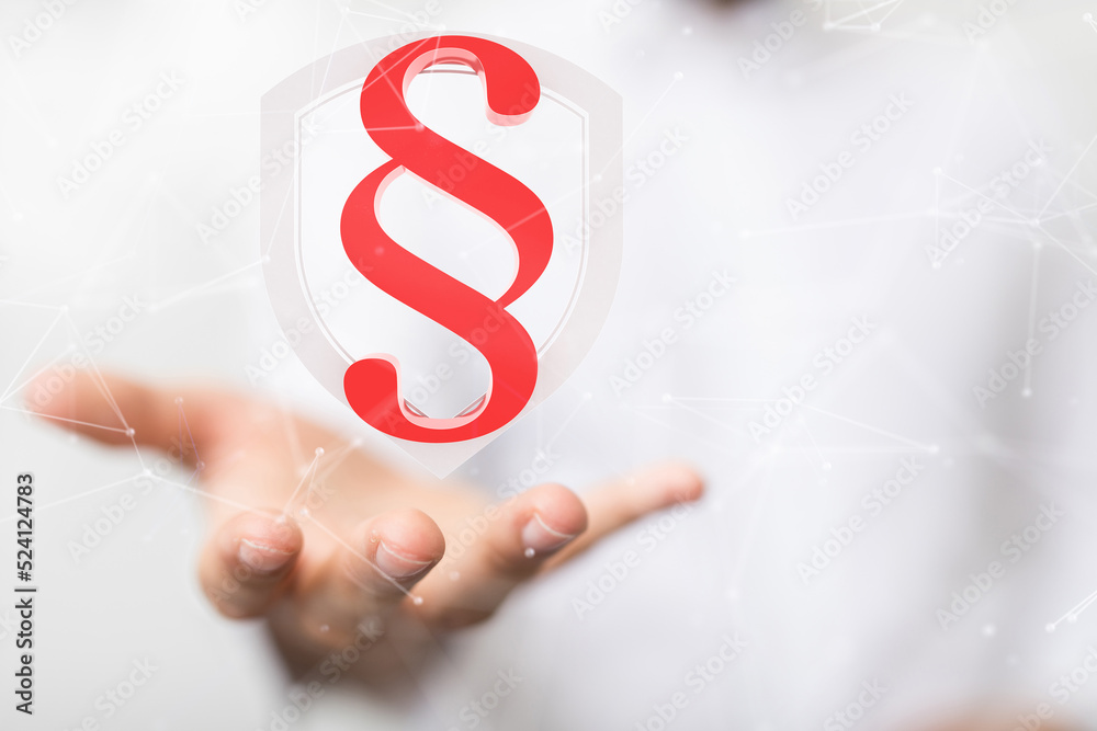 paragraph law sign digital in hand 3d paragraph law sign digital in hand 3d
