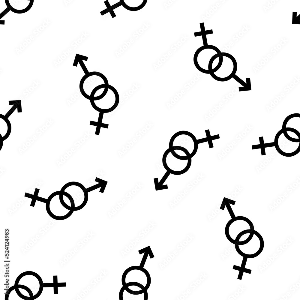 Seamless pattern with female and male symbols Seamless pattern with female and male symbols