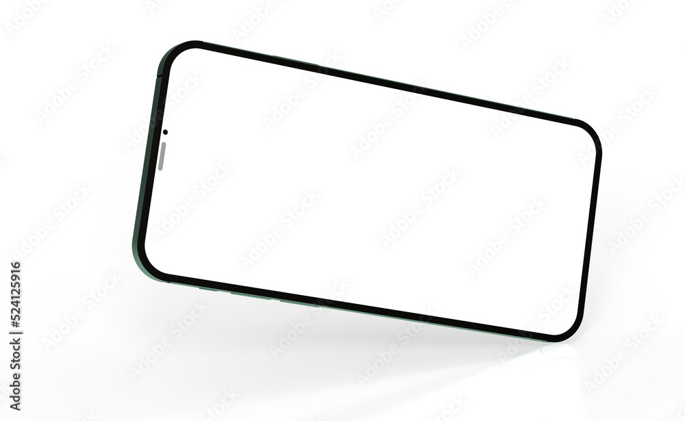 Modern glass smartphone hanging over the table Modern glass smartphone hanging over the table