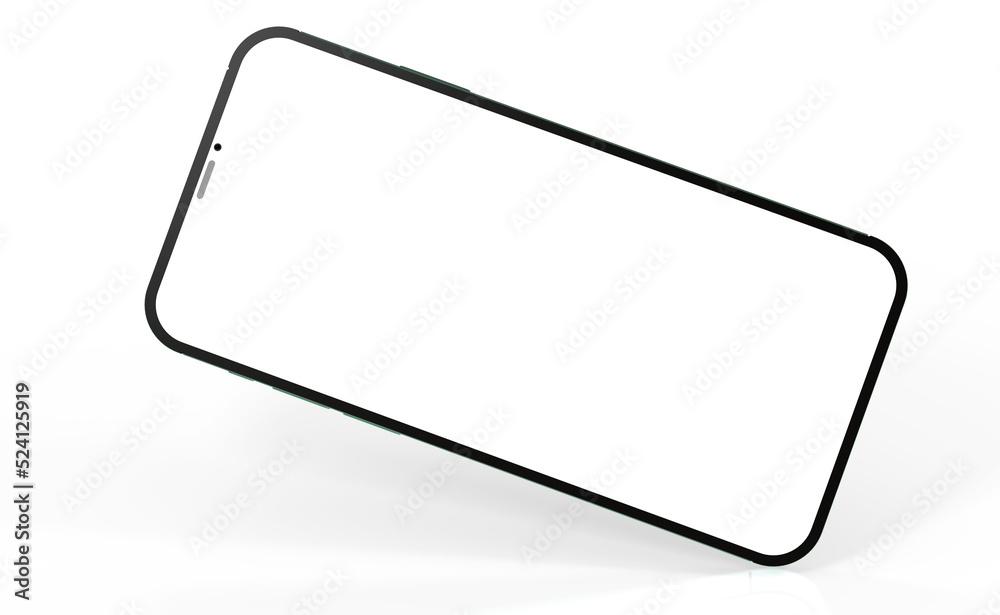 Modern glass smartphone hanging over the table Modern glass smartphone hanging over the table