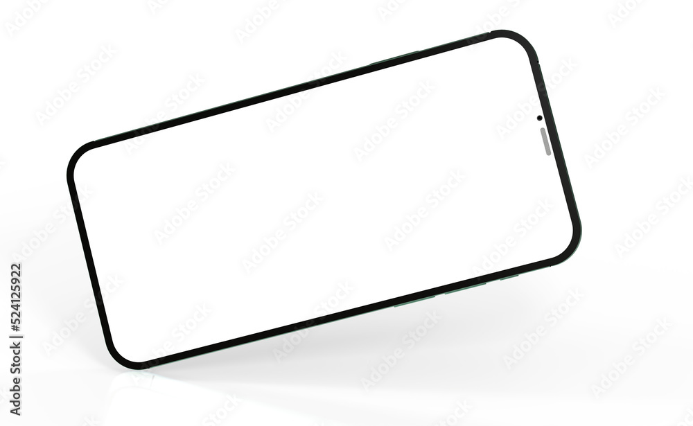 Modern glass smartphone hanging over the table Modern glass smartphone hanging over the table