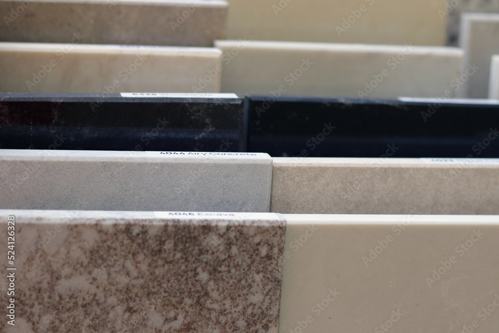 Stone samples for design, close up Stone samples for design, close up