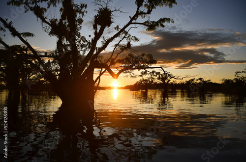 sunset on the lake