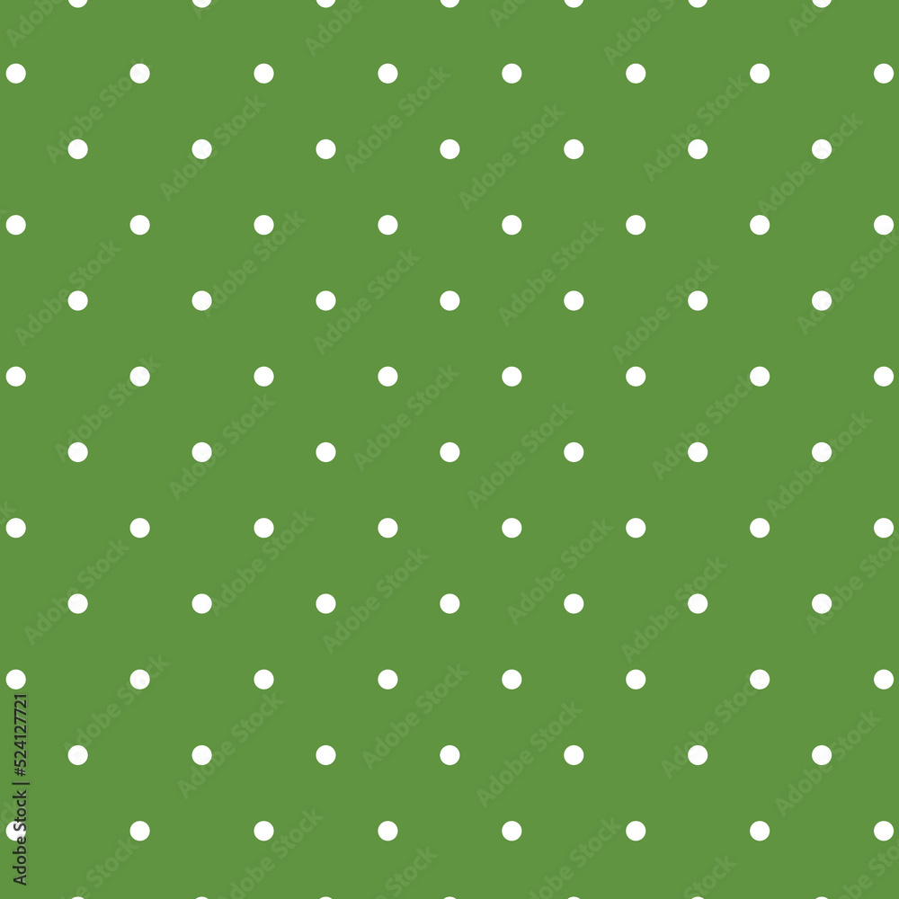 Seamless Polka dot background. White and green.