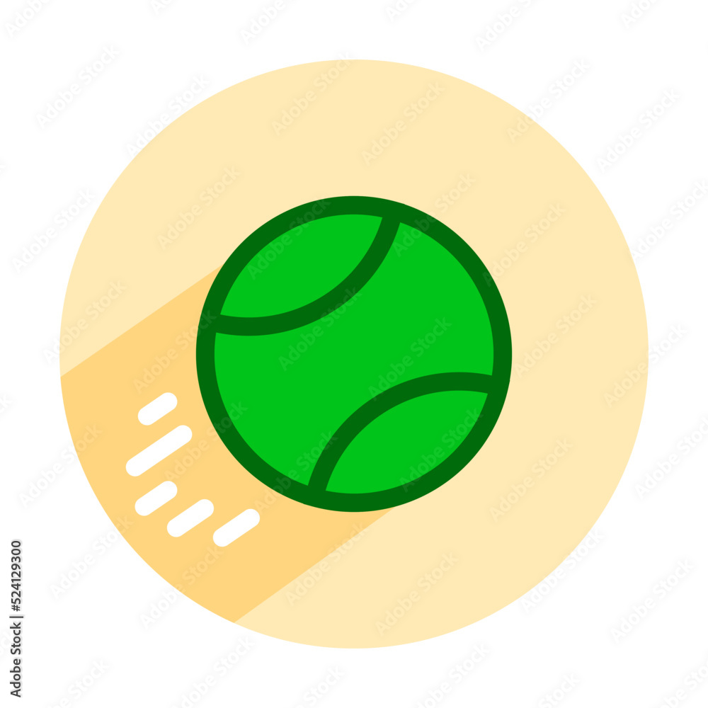 flat vector illustration of green tennis ball icon on beige background with shadow. green tennis ball logo on isolated background. for stickers, avatars. flat vector illustration of green tennis ball icon on beige background with shadow. green tennis ball logo on isolated background. for stickers, avatars.