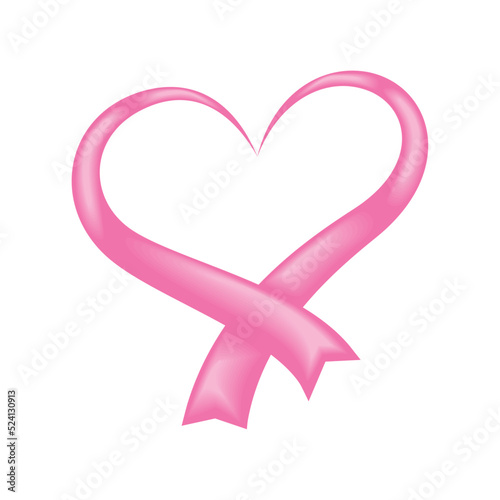 breast cancer heart ribbon