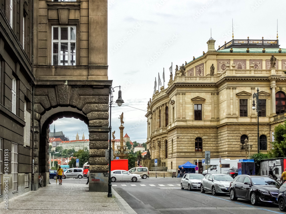 The Rudolfinum is a building in Prague, Czech Republic. It is designed in the neo-renaissance style and is situated on Jan Palach Square on the bank of the river Vltava