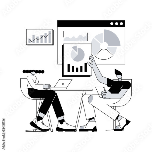 Digital presentation abstract concept vector illustration. Office online meeting, visual data representation, business conference, education, digital marketing, public speaking abstract metaphor.