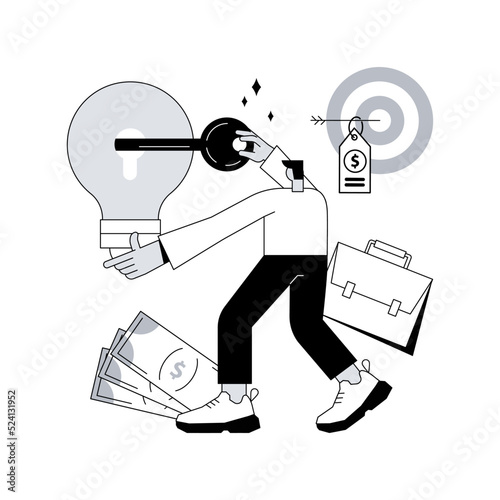Entrepreneurship abstract concept vector illustration. Small business success story, key to success, business chance, launch and run startup, decision making, take responsibility abstract metaphor.