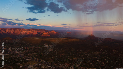 Monsoon rainbow over Sedona