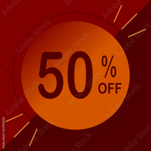 50% OFF. Special Offer Marketing Announcement. Discount promotion. 50% Discount Special Offer. Banner Design Template.