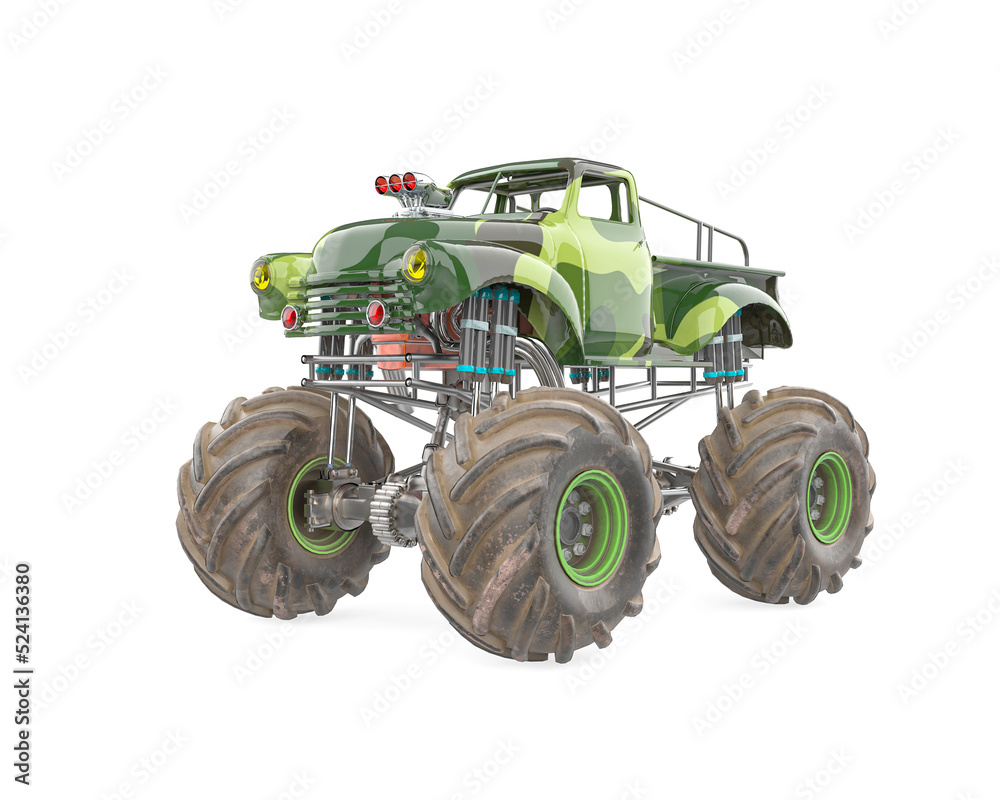 Obraz premium mega truck in white background