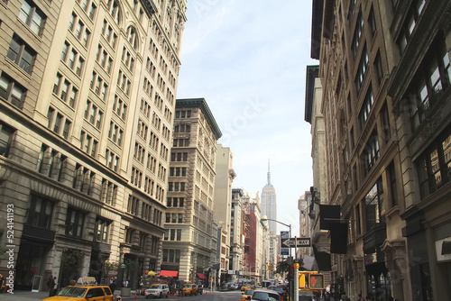 New York street and buildings.
