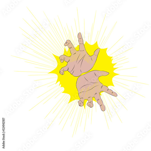 фотографія Anime hands with energy in the hands. Vector anime hands.