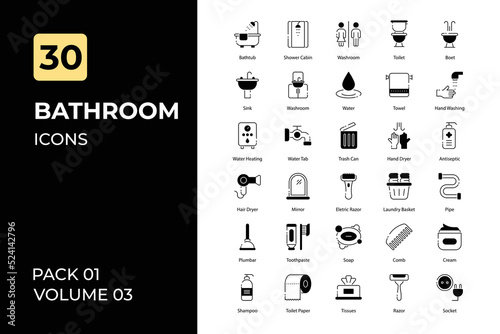 Bathroom icons collection. Set contains such Icons as bath, bathroom, closet, and more