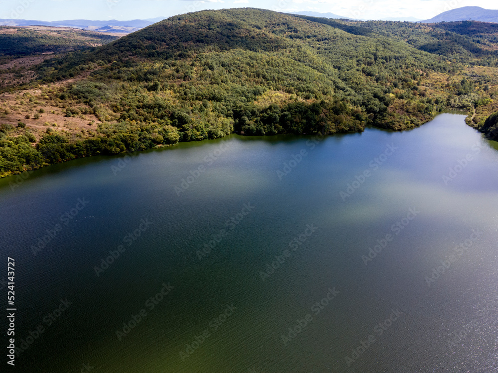 Amazing Aerial view of Pchelina Reservoir, Bulgaria