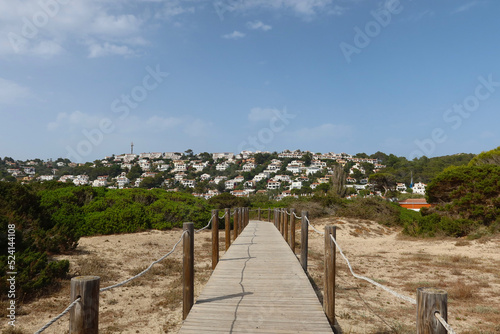 Son Bou, Menorca, Spain. View of the village from the salt marshes © PaulSat