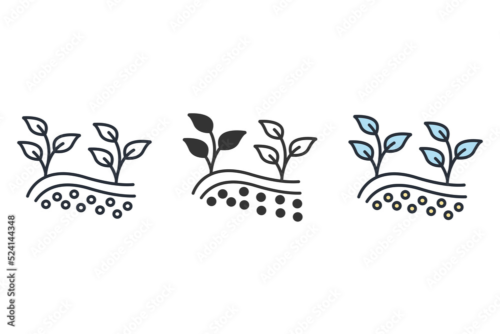 plant growth icons symbol vector elements for infographic web plant growth icons symbol vector elements for infographic web