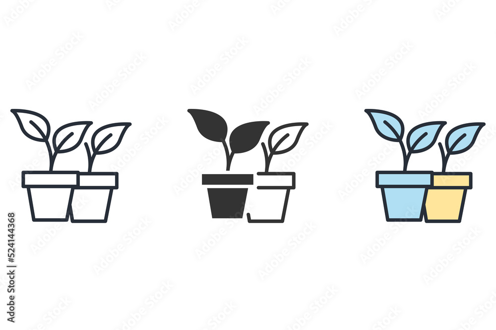 plant pot icons symbol vector elements for infographic web plant pot icons symbol vector elements for infographic web