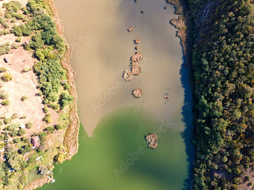 Amazing Aerial view of Pchelina Reservoir, Bulgaria photo