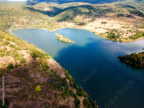 Amazing Aerial view of Pchelina Reservoir, Bulgaria