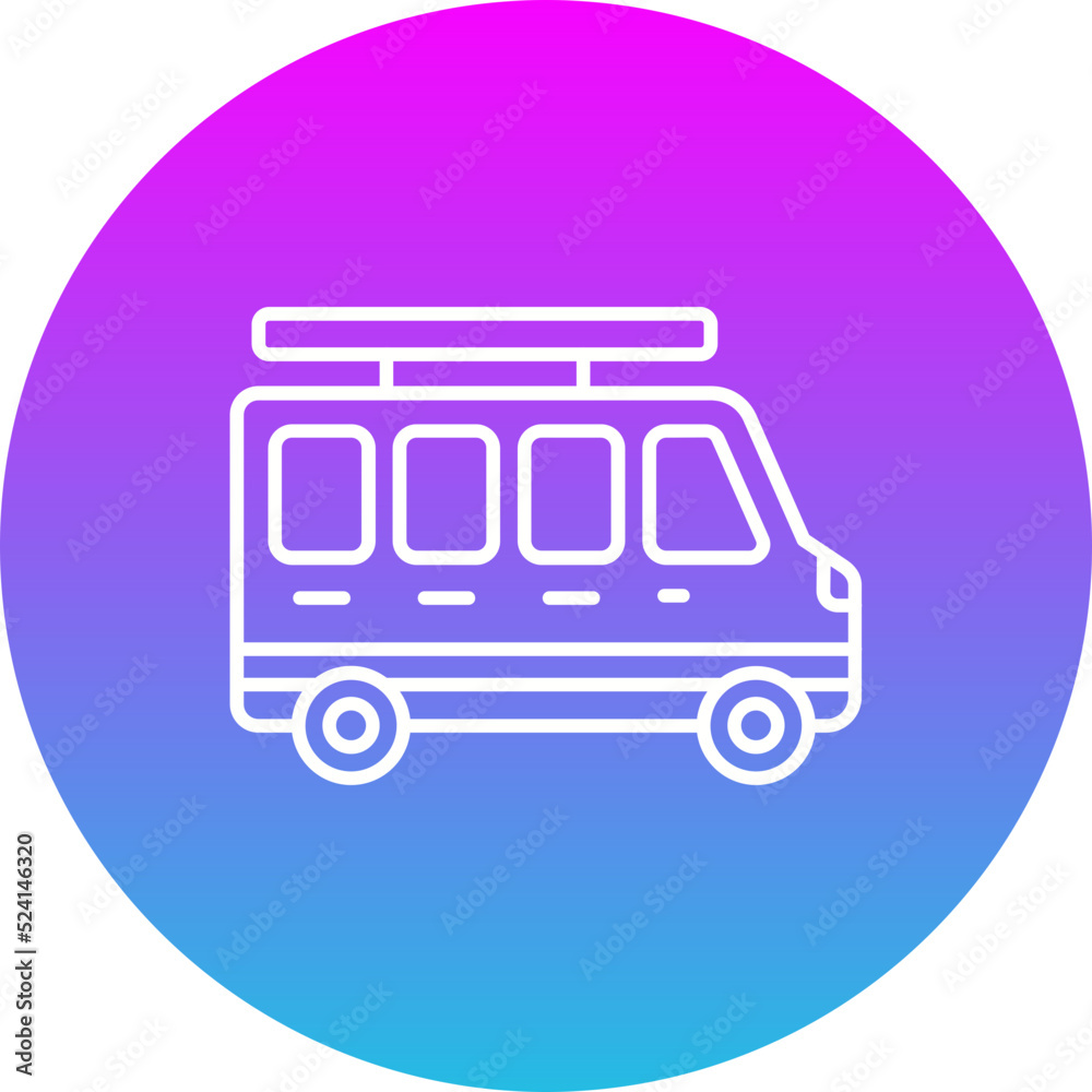 Van Gradient Circle Line Inverted Icon Van Gradient Circle Line Inverted Icon