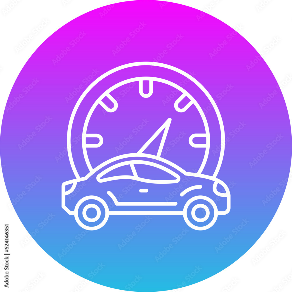 Car Performance Gradient Circle Line Inverted Icon