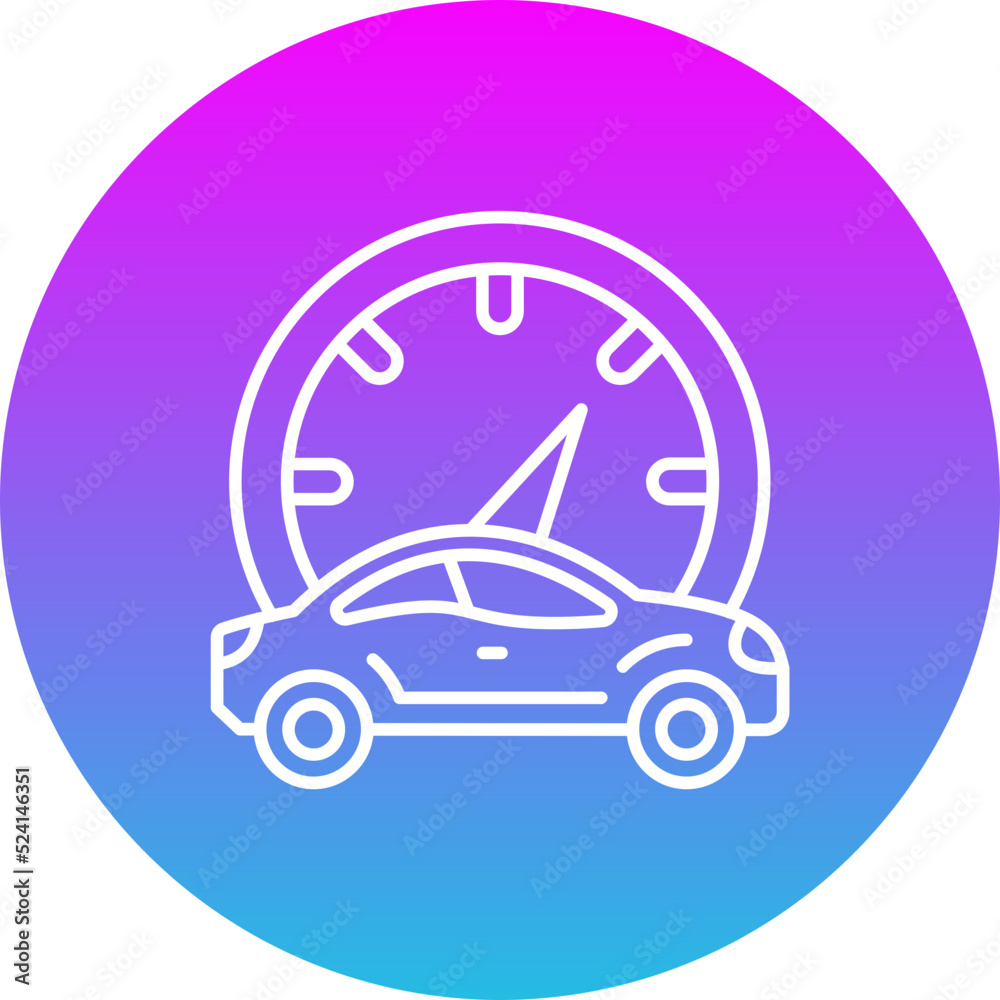 Car Performance Gradient Circle Line Inverted Icon Car Performance Gradient Circle Line Inverted Icon