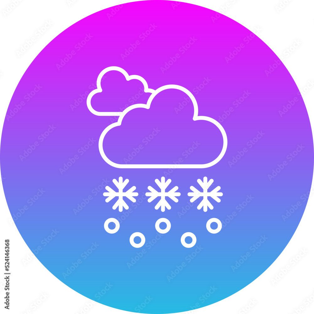 Snow Storm Gradient Circle Line Inverted Icon