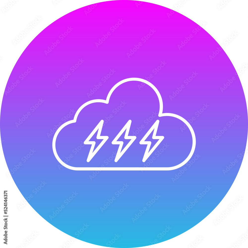Thunderbolt Gradient Circle Line Inverted Icon Thunderbolt Gradient Circle Line Inverted Icon