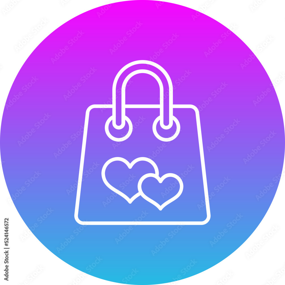 Shopping Bag Gradient Circle Line Inverted Icon Shopping Bag Gradient Circle Line Inverted Icon
