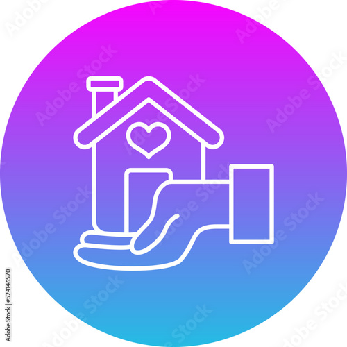 Help Homeless Gradient Circle Line Inverted Icon