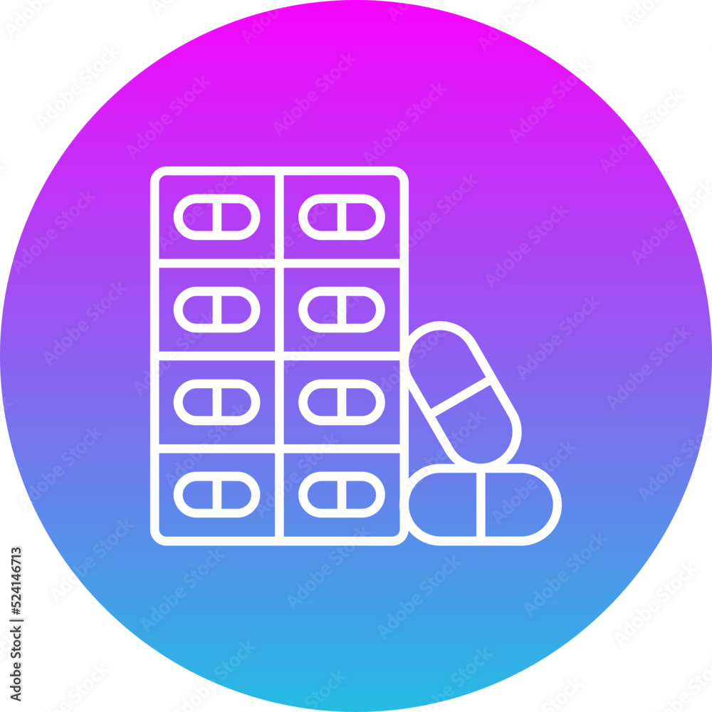 Capsules Gradient Circle Line Inverted Icon Capsules Gradient Circle Line Inverted Icon