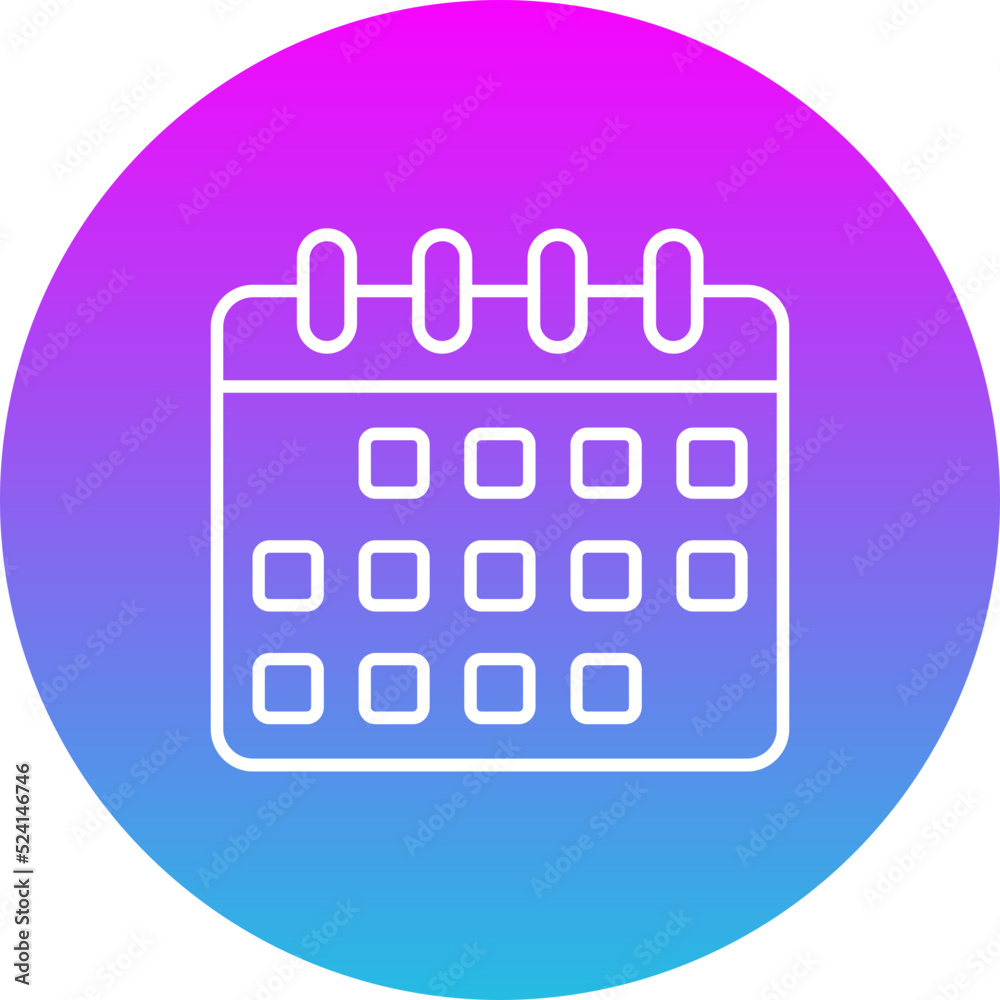 Calendar Gradient Circle Line Inverted Icon Calendar Gradient Circle Line Inverted Icon