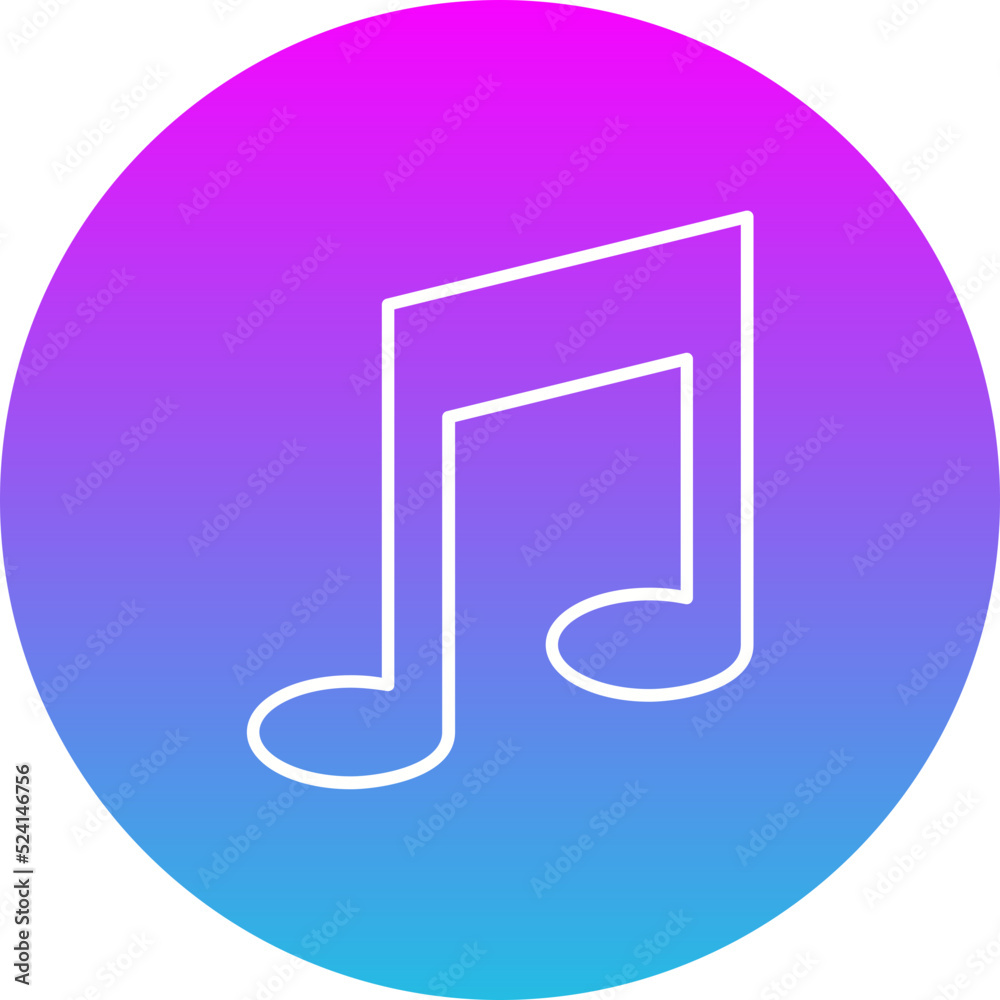 Music App Gradient Circle Line Inverted Icon Music App Gradient Circle Line Inverted Icon