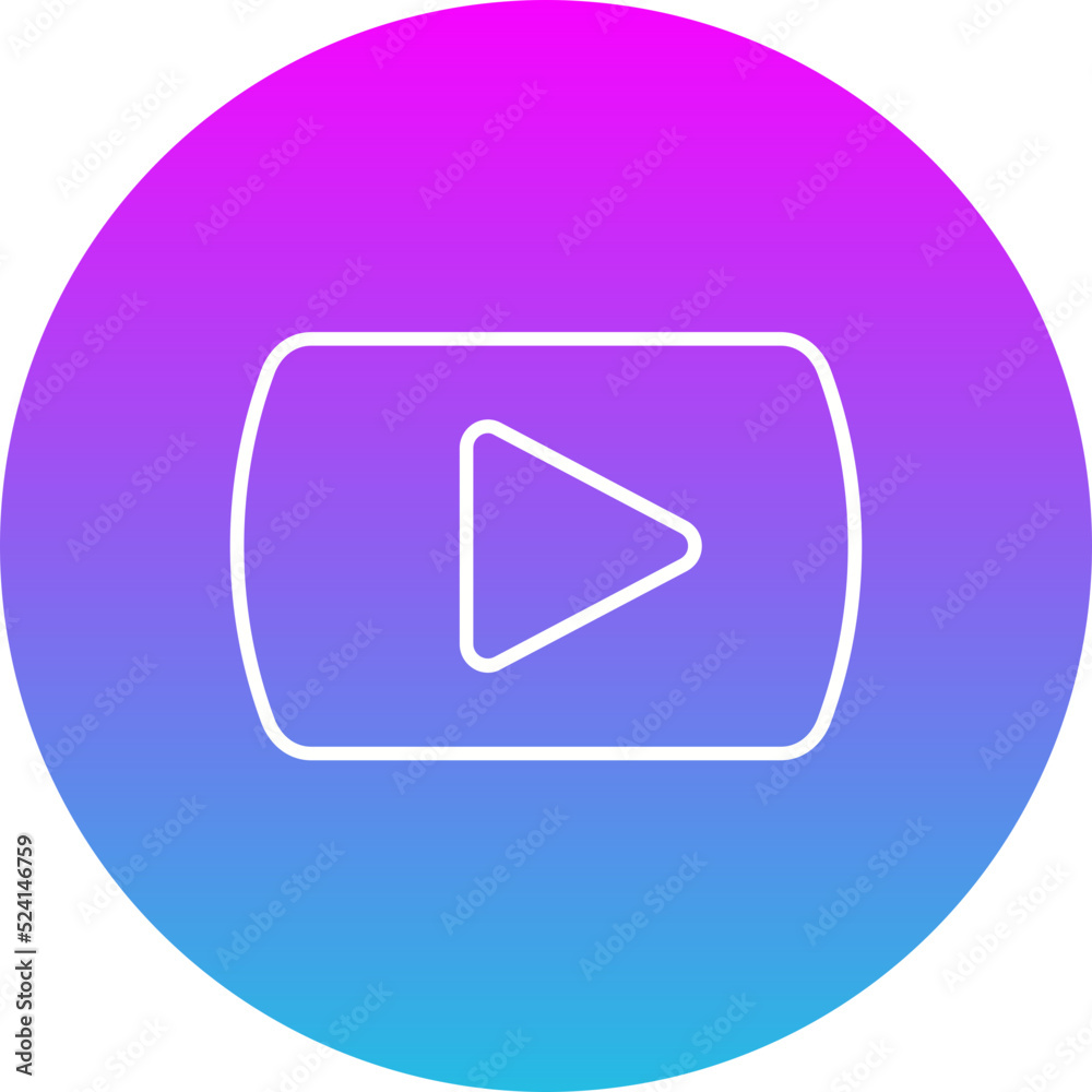 Youtube Gradient Circle Line Inverted Icon Youtube Gradient Circle Line Inverted Icon