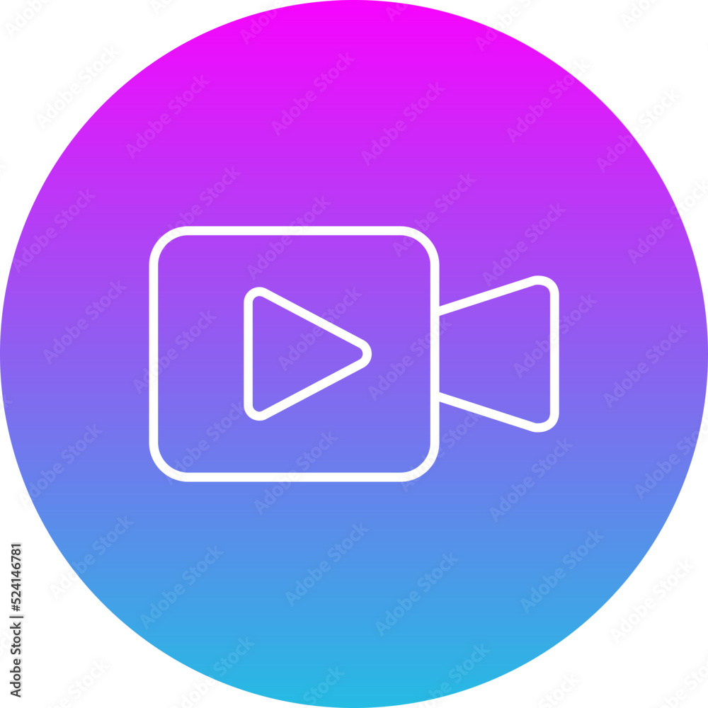 Video Calling App Gradient Circle Line Inverted Icon Video Calling App Gradient Circle Line Inverted Icon